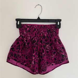 Lululemon Track That Mid-rise Lined 5” Women's Cheetah Magenta Leopard Shorts